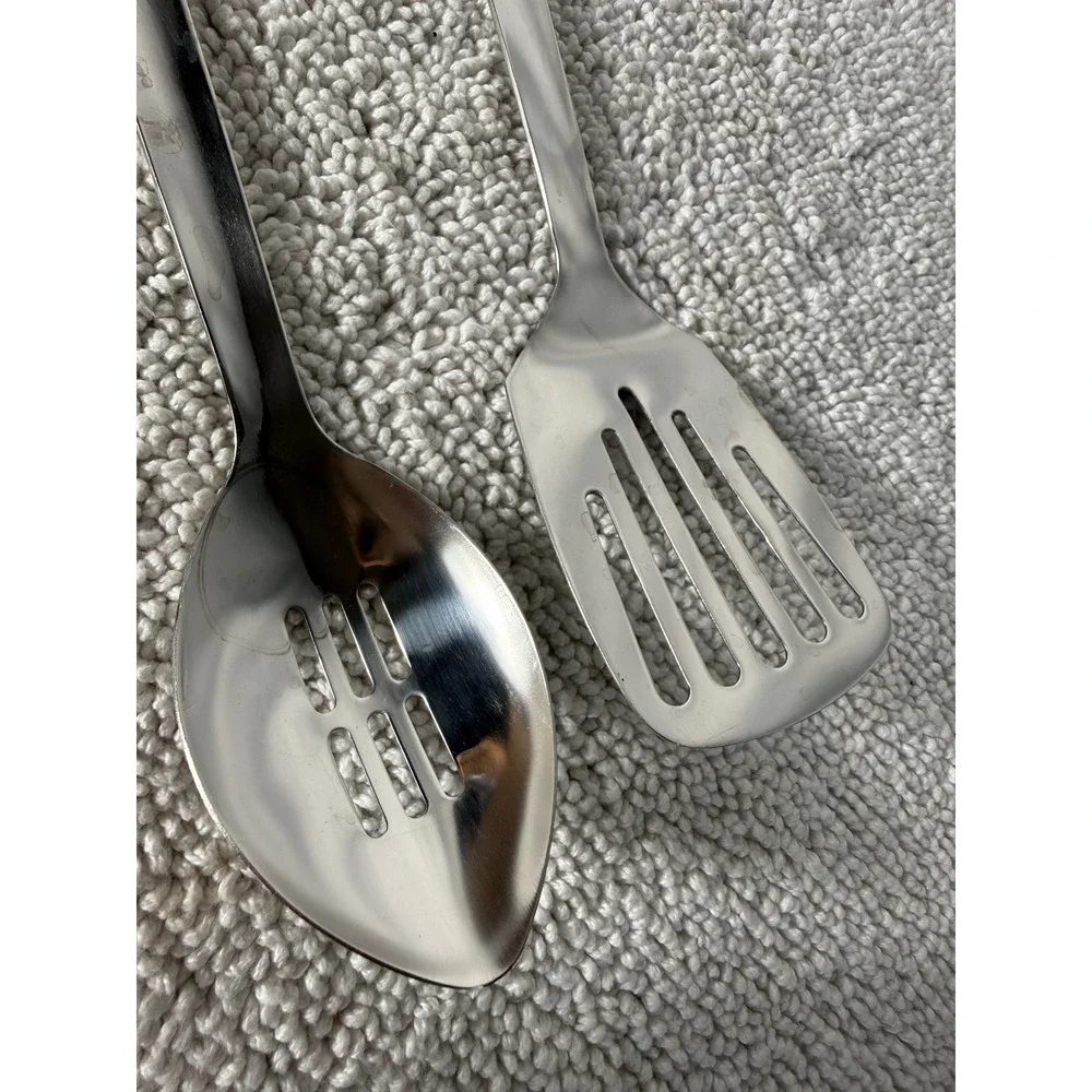 Emeril‎ Lagasse Stainless Steel Slotted Spoon and Turner Spatula Utensil Set 2pc